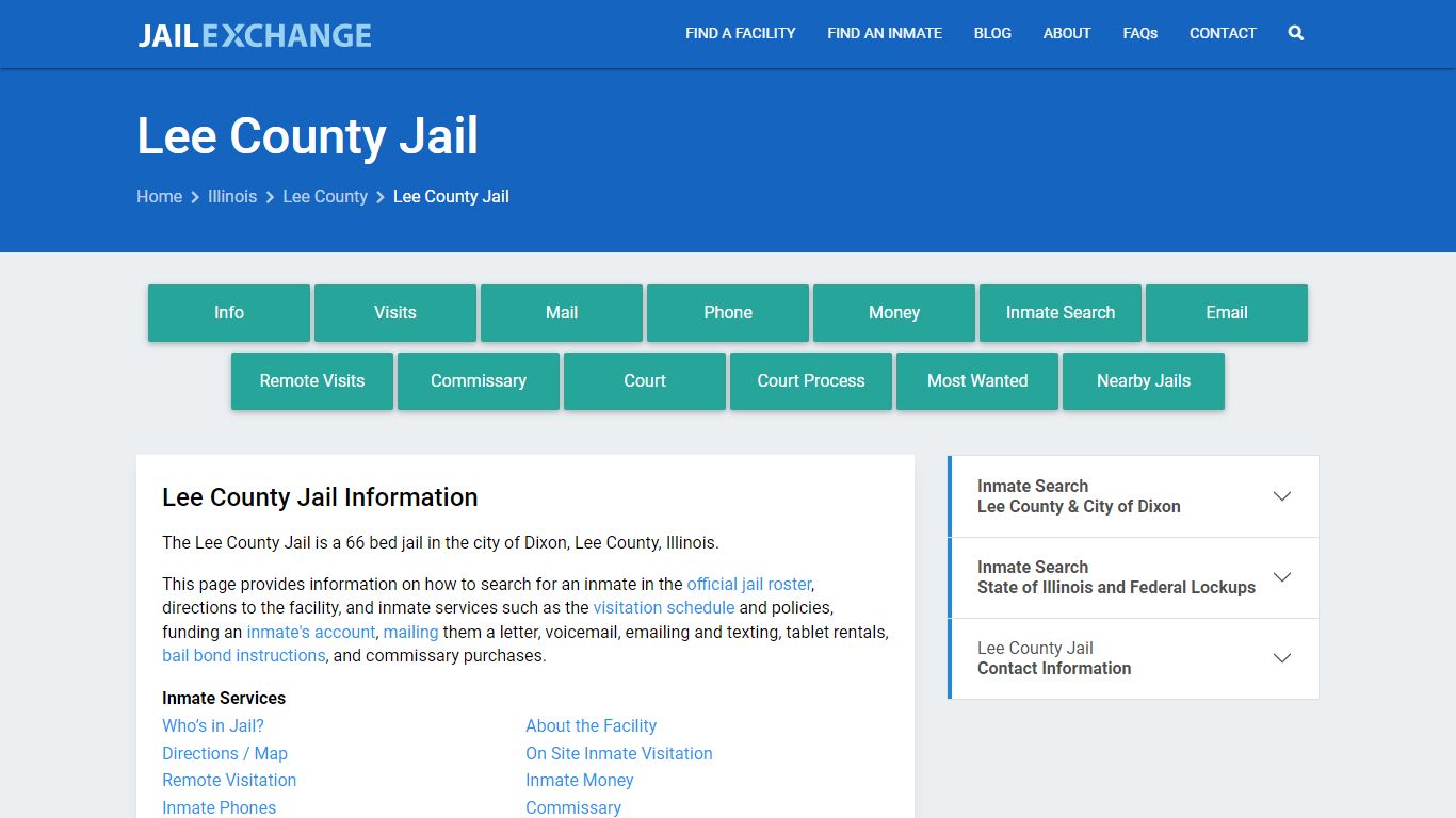 Lee County Jail, IL Inmate Search, Information - Jail Exchange
